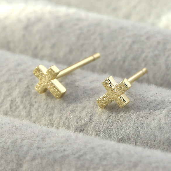 Wholesale Copper Geometric Cross Earrings For Men And Women With Electroplating