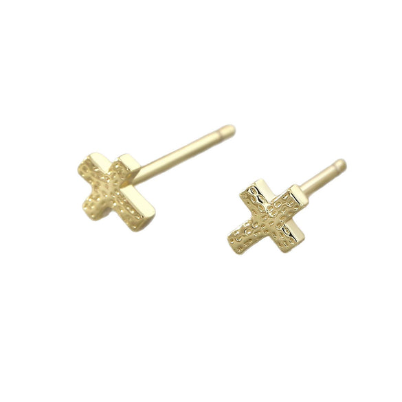 Wholesale Copper Geometric Cross Earrings For Men And Women With Electroplating