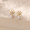 Wholesale Copper Geometric Cross Earrings Set With Diamonds Light Luxury Style For Women