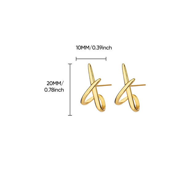 Wholesale Copper Geometric Cross Earrings Set With Diamonds Light Luxury Style For Women