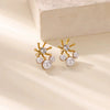 Wholesale Copper Geometric Cross Earrings Set With Diamonds Light Luxury Style For Women