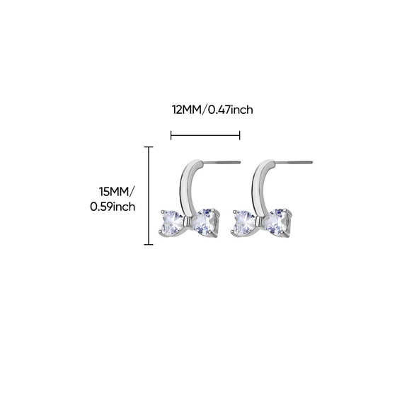 Wholesale Copper Geometric Cross Earrings Set With Diamonds Light Luxury Style For Women