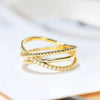 Wholesale Copper Geometric Cross Ring For Women With Inlaid Zircon Retro Style Hollow And Multi Layer Design