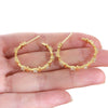 Wholesale Copper Geometric Cshaped Simple Hoop Earrings With Electroplating