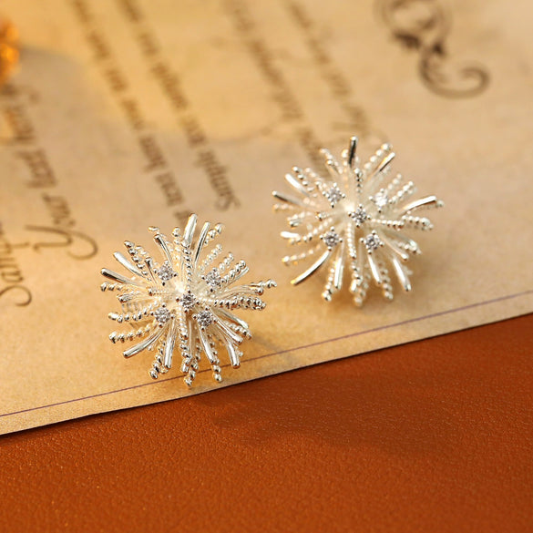 Wholesale Copper Geometric Dandelion Earrings Retro Elegant Electroplating For Women
