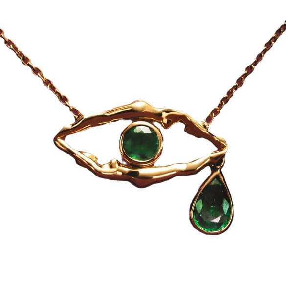 Wholesale Copper Geometric Devil's Eye Pendant Necklace With Electroplating
