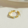 Wholesale Copper Geometric Devil's Eye Ring For Women With 14K Gold Plating