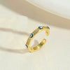 Wholesale Copper Geometric Devil's Eye Ring For Women With 14K Gold Plating