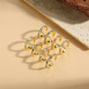 Wholesale Copper Geometric Devil's Eye Ring For Women With 14K Gold Plating