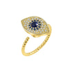 Wholesale Copper Geometric Devil's Eye Rotating Women's Ring Light Luxury Style