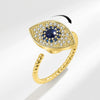 Wholesale Copper Geometric Devil's Eye Rotating Women's Ring Light Luxury Style