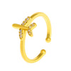 Wholesale Copper Geometric Diamond Open Finger Ring For Women