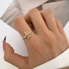 Wholesale Copper Geometric Diamond Open Finger Ring For Women