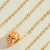 Wholesale Copper Geometric Dripping Oil Devil's Eye Pendant Necklace With Mixed Gem Inlay For Women