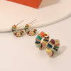 Wholesale Copper Geometric Dripping Oil Earrings For Women