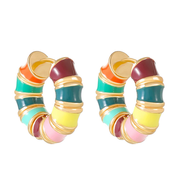 Wholesale Copper Geometric Dripping Oil Earrings For Women