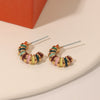 Wholesale Copper Geometric Dripping Oil Earrings For Women
