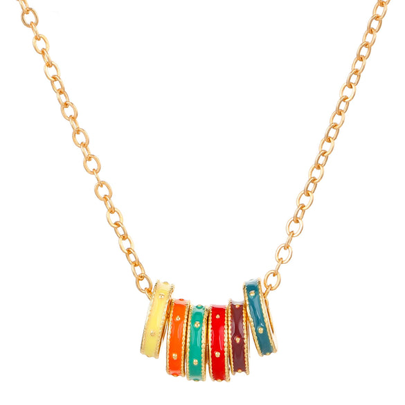 Wholesale Copper Geometric Dripping Oil Enamel Earrings And Necklace Set For Women