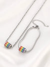 Wholesale Copper Geometric Dripping Oil Enamel Earrings And Necklace Set For Women