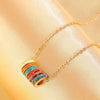 Wholesale Copper Geometric Dripping Oil Enamel Earrings And Necklace Set For Women