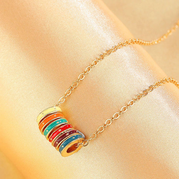 Wholesale Copper Geometric Dripping Oil Enamel Earrings And Necklace Set For Women