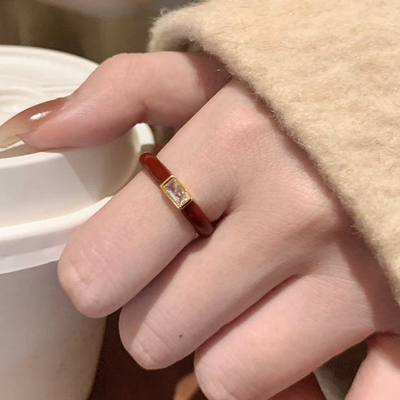 Wholesale Copper Geometric Dripping Oil Open Ring For Women Elegant New Style