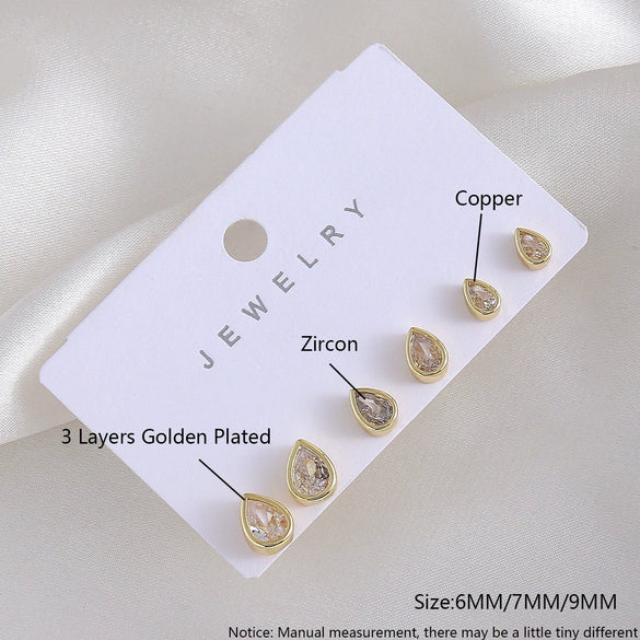 Wholesale Copper Geometric Drop Shape Electroplated Earrings For Women