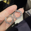 Wholesale Copper Geometric Dropshaped Inlaid Zircon Women's Earrings