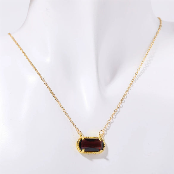 Wholesale Copper Geometric Eggshaped Electroplated Birthday Necklace For Women