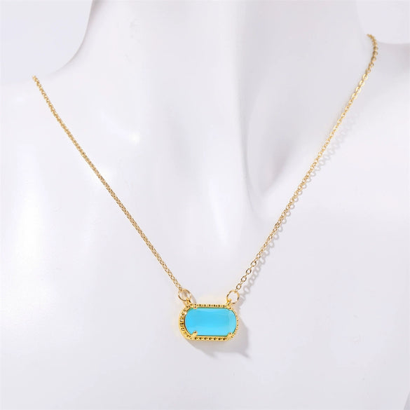 Wholesale Copper Geometric Eggshaped Electroplated Birthday Necklace For Women