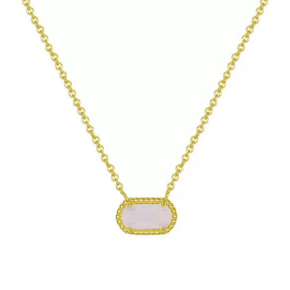 Wholesale Copper Geometric Eggshaped Electroplated Birthday Necklace For Women