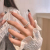 Wholesale Copper Geometric Electroplating Elastic Rope Pearl Women's Ring Retro Simple Hand Jewelry
