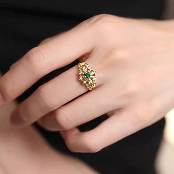 Wholesale Copper Geometric Elegant Ring With Zirconia For Women