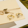 Wholesale Copper Geometric Fishtail Butterfly Opening Ring For Women 14K Gold Plated With Zircon