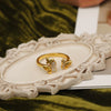 Wholesale Copper Geometric Fishtail Butterfly Opening Ring For Women 14K Gold Plated With Zircon