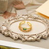 Wholesale Copper Geometric Fishtail Butterfly Opening Ring For Women 14K Gold Plated With Zircon