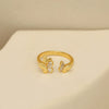 Wholesale Copper Geometric Fishtail Butterfly Opening Ring For Women 14K Gold Plated With Zircon