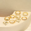 Wholesale Copper Geometric Fishtail Butterfly Opening Ring For Women 14K Gold Plated With Zircon