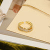 Wholesale Copper Geometric Fishtail Butterfly Opening Ring For Women 14K Gold Plated With Zircon