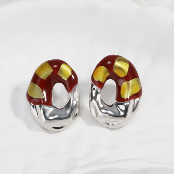 Wholesale Copper Geometric French Retro Light Luxury Women's Earrings With Electroplating