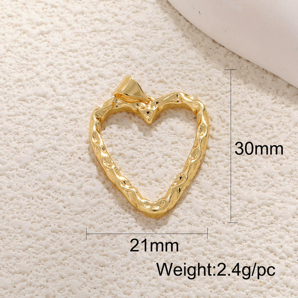 Wholesale Copper Geometric Heartshaped Star Jewelry Pendant With Electroplating