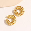 Wholesale Copper Geometric Hollow Fivepointed Star Electroplated Women's Ear Clips