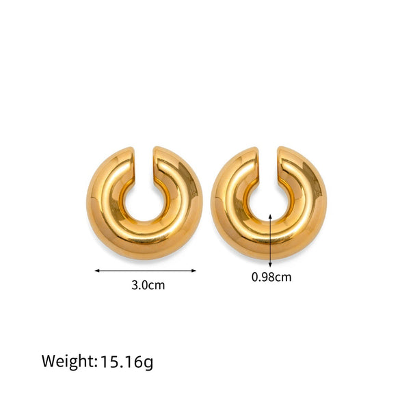 Wholesale Copper Geometric Hollow Fivepointed Star Electroplated Women's Ear Clips