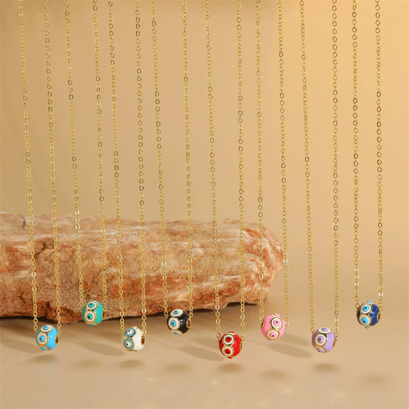 Wholesale Copper Geometric Hollow Round Eye Pendant Necklace With Electroplating And Mixed Gemstone Setting For Women
