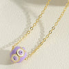 Wholesale Copper Geometric Hollow Round Eye Pendant Necklace With Electroplating And Mixed Gemstone Setting For Women