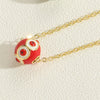 Wholesale Copper Geometric Hollow Round Eye Pendant Necklace With Electroplating And Mixed Gemstone Setting For Women