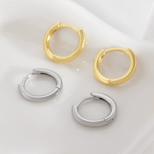 Wholesale Copper Geometric Hoop Earrings Electroplated Simple Minimalist Style
