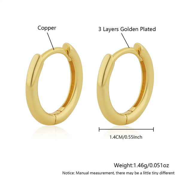 Wholesale Copper Geometric Hoop Earrings Electroplated Simple Minimalist Style