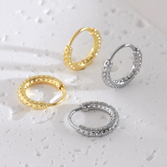 Wholesale Copper Geometric Hoop Earrings Simple Style Goldplated For Men And Women