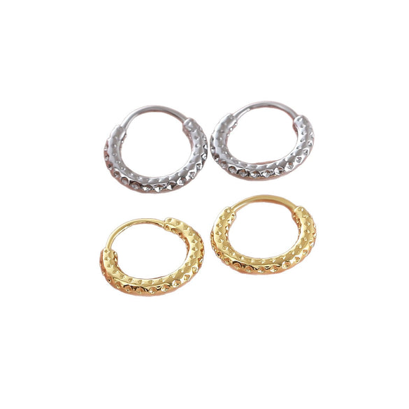 Wholesale Copper Geometric Hoop Earrings Simple Style Goldplated For Men And Women
